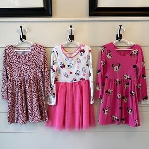Disney Minnie Mouse Pink and White Dress Trio